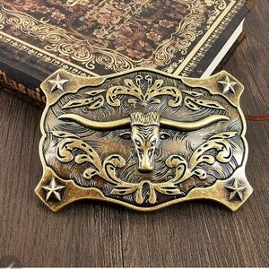 New Gorgeous longhorn steer western belt buckle approximately 3.75 inches wi…